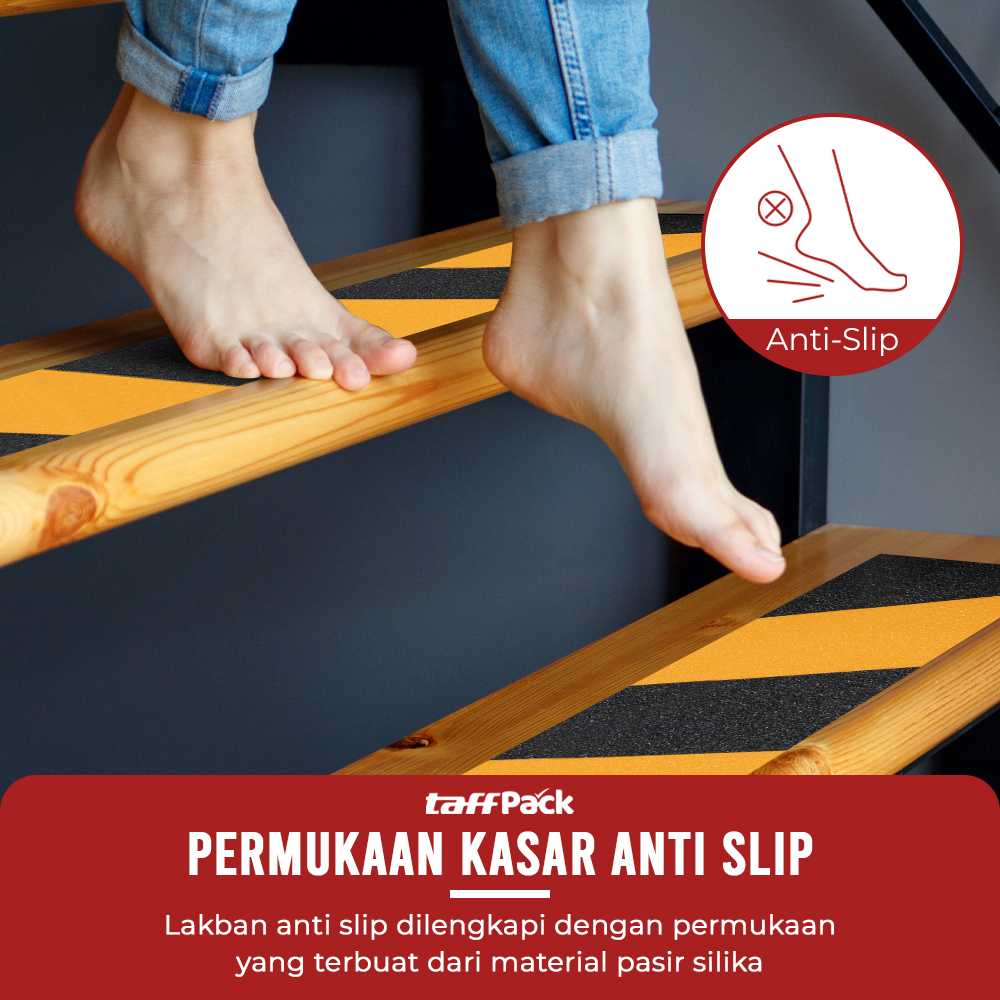 Gambar produk TaffPACK Lakban Tape Safety Grip Anti Slip 0.65mm Strong Traction - D23860K