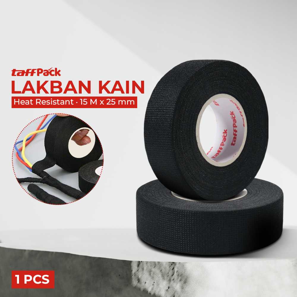 Gambar produk TaffPACK Lakban Kain Adhesive Cloth Tape Heat Resistant 15M 25mm - TF11