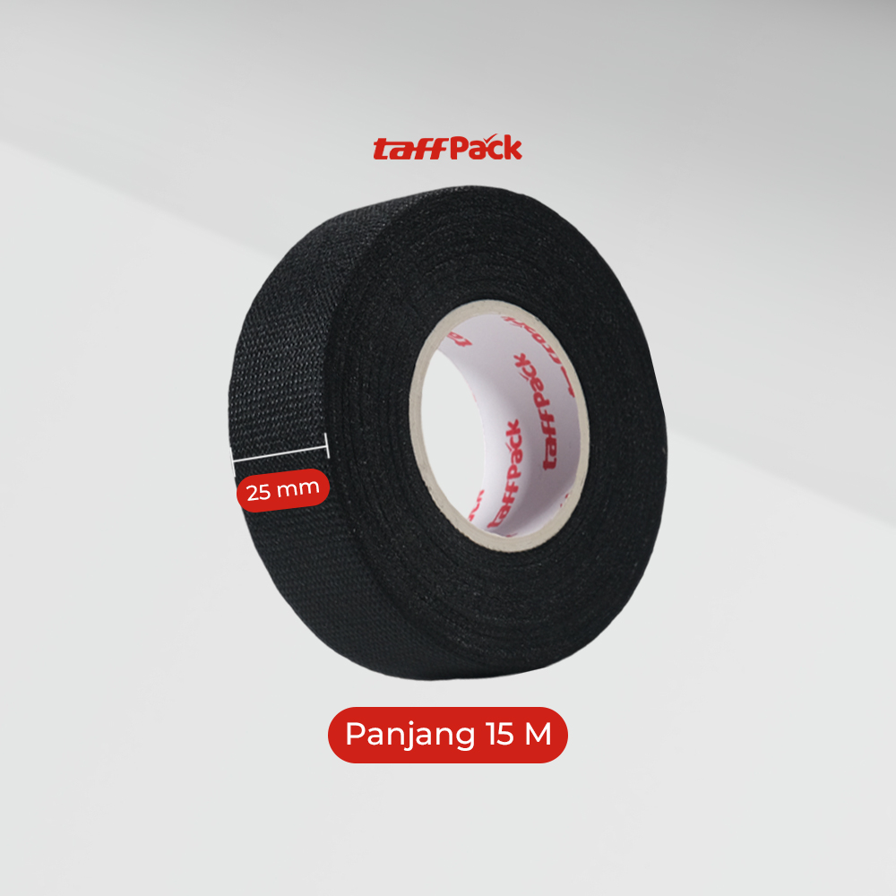 TaffPACK Lakban Kain Adhesive Cloth Tape Heat Resistant 15M 25mm - TF11 Gambar produk TaffPACK Lakban Kain Adhesive Cloth Tape Heat Resistant 15M 25mm - TF11