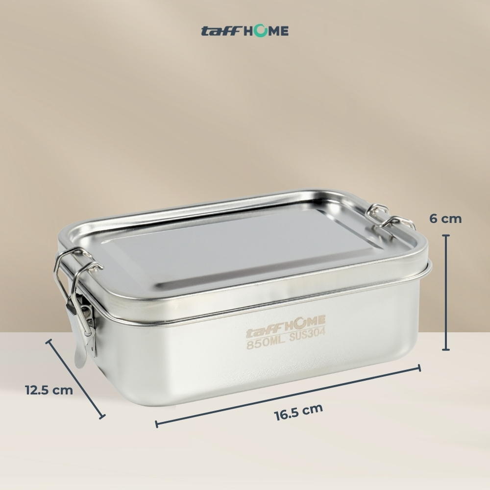 TaffHOME Kotak Makan Lunch Box Stainless Steel Single Layer 850ml - U-30 Gambar produk TaffHOME Kotak Makan Lunch Box Stainless Steel Single Layer 850ml - U-30