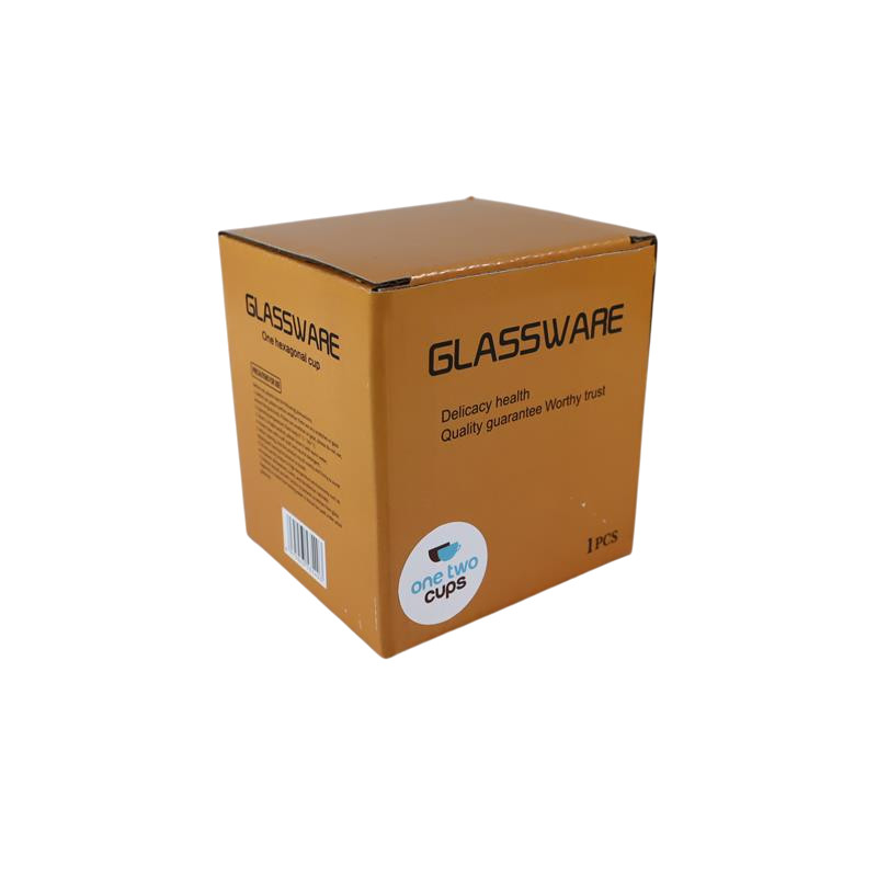 One Two Cups Gelas Kaca Aesthetic Kopi Teh Diamond Crystal Glass 310ml - F28 Gambar produk One Two Cups Gelas Kaca Aesthetic Kopi Teh Diamond Crystal Glass 310ml - F28 - Kemasan